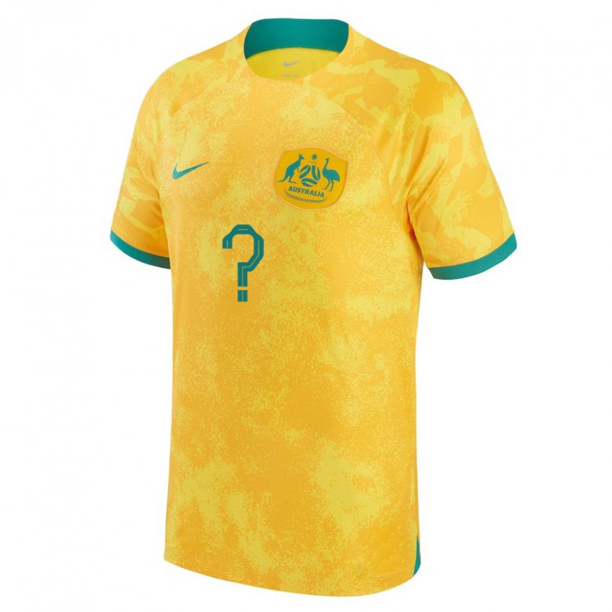 Niño Camiseta Australia Su Nombre #0 Dorado 1ª Equipación 22-24 La Camisa Chile