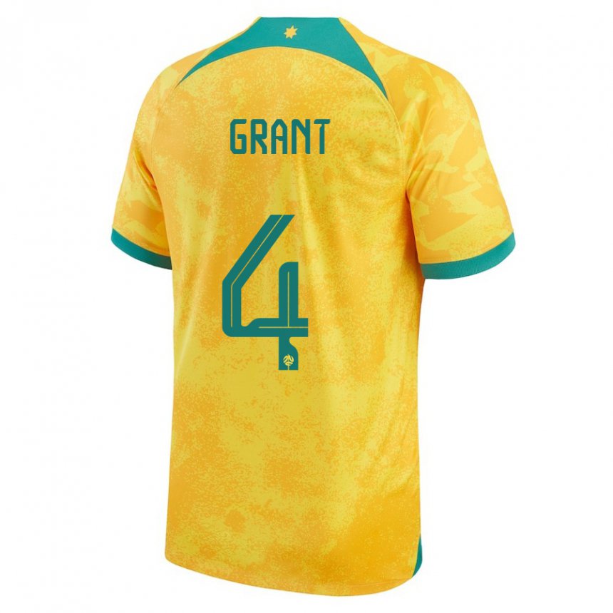 Niño Camiseta Australia Rhyan Grant #4 Dorado 1ª Equipación 22-24 La Camisa Chile