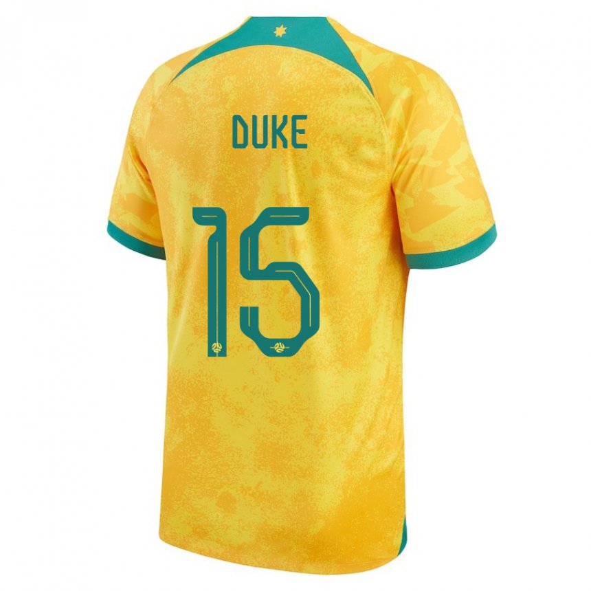 Niño Camiseta Australia Mitchell Duke #15 Dorado 1ª Equipación 22-24 La Camisa Chile