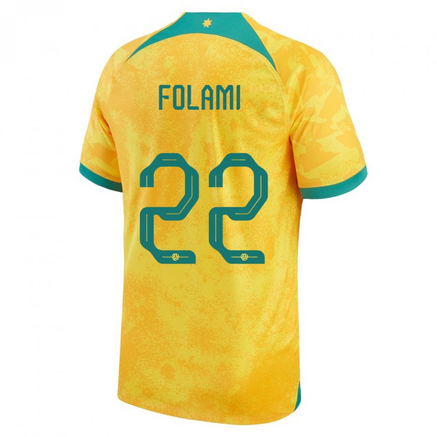 Niño Camiseta Australia Ben Folami #22 Dorado 1ª Equipación 22-24 La Camisa Chile