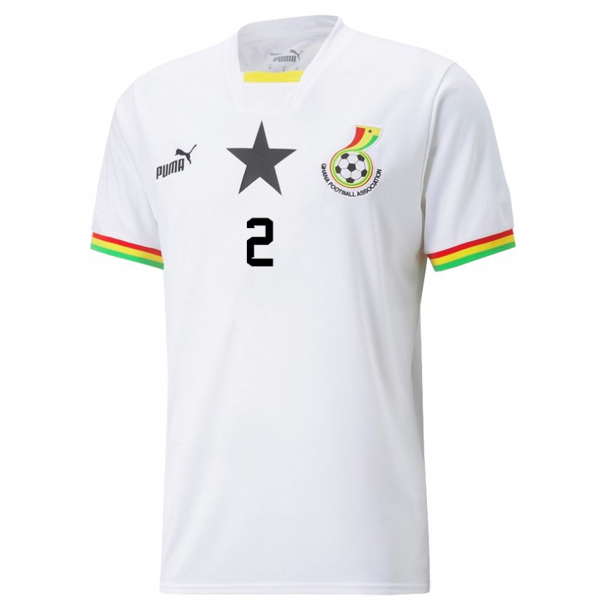 Niño Camiseta Ghana Tariq Lamptey #2 Blanco 1ª Equipación 22-24 La Camisa Chile