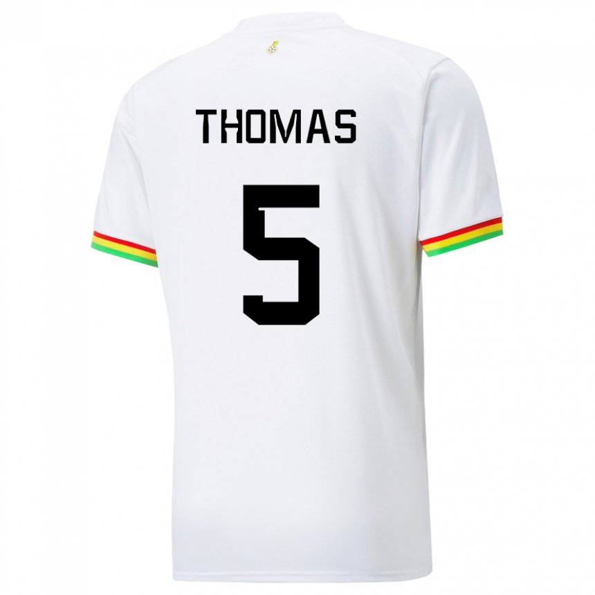 Niño Camiseta Ghana Thomas Partey #5 Blanco 1ª Equipación 22-24 La Camisa Chile