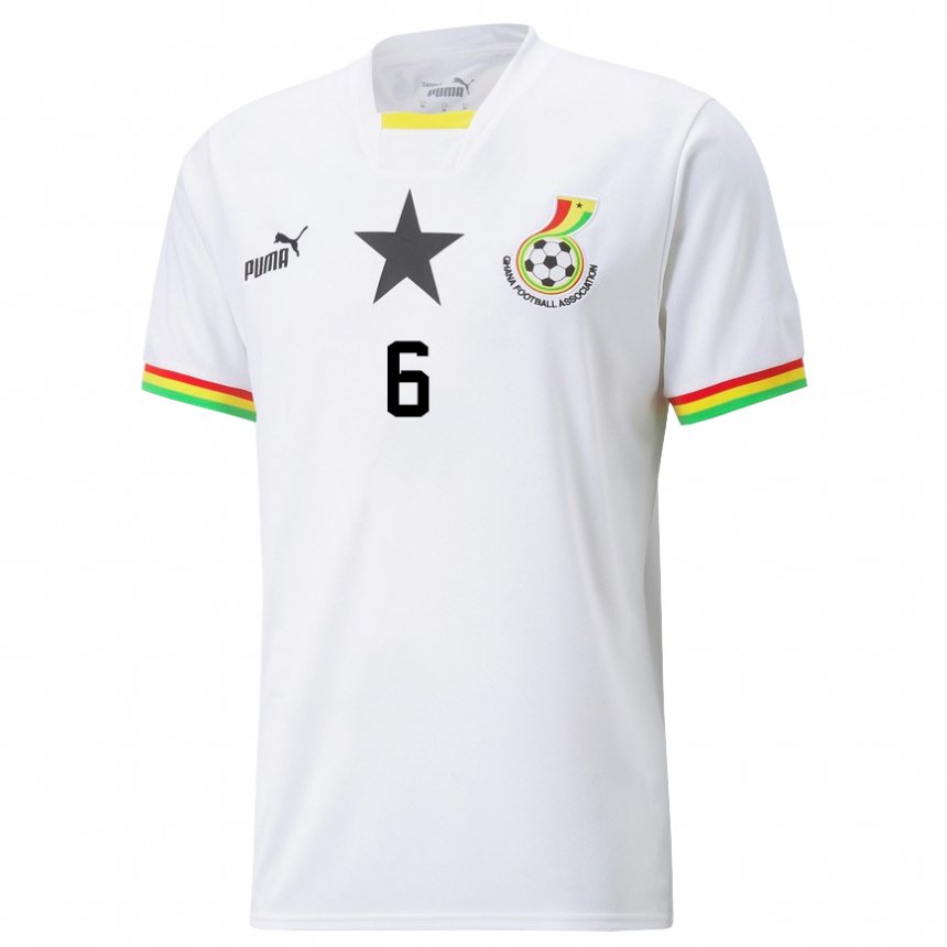 Niño Camiseta Ghana Elisha Owusu #6 Blanco 1ª Equipación 22-24 La Camisa Chile