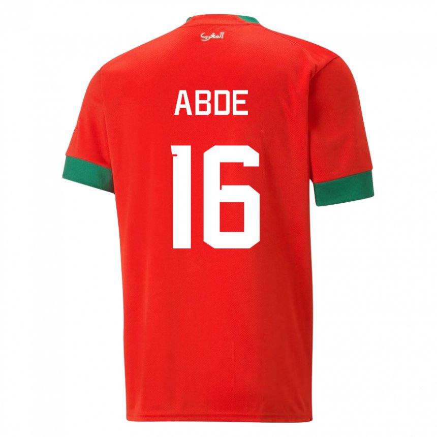 Niño Camiseta Marruecos Ez Abde #16 Rojo 1ª Equipación 22-24 La Camisa Chile