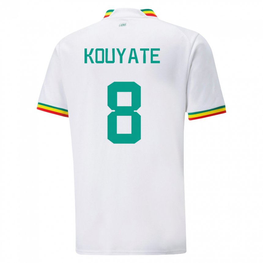 Niño Camiseta Senegal Cheikhou Kouyate #8 Blanco 1ª Equipación 22-24 La Camisa Chile