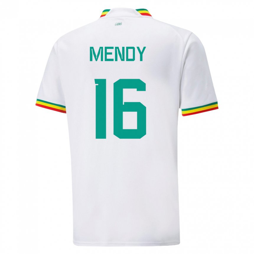 Niño Camiseta Senegal Edouard Mendy #16 Blanco 1ª Equipación 22-24 La Camisa Chile