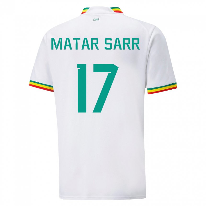 Niño Camiseta Senegal Pape Matar Sarr #17 Blanco 1ª Equipación 22-24 La Camisa Chile