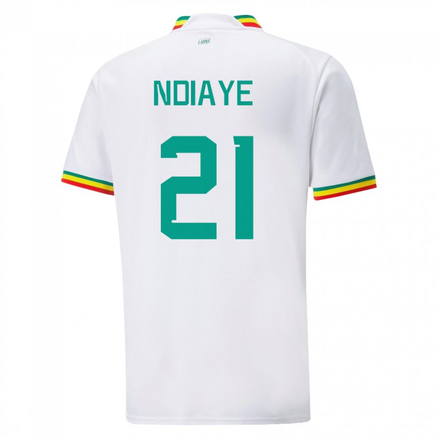 Niño Camiseta Senegal Iliman Ndiaye #21 Blanco 1ª Equipación 22-24 La Camisa Chile