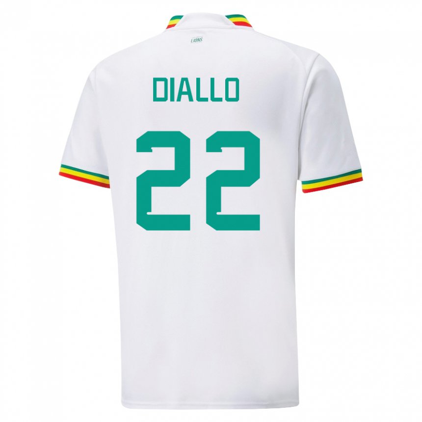 Niño Camiseta Senegal Abdou Diallo #22 Blanco 1ª Equipación 22-24 La Camisa Chile