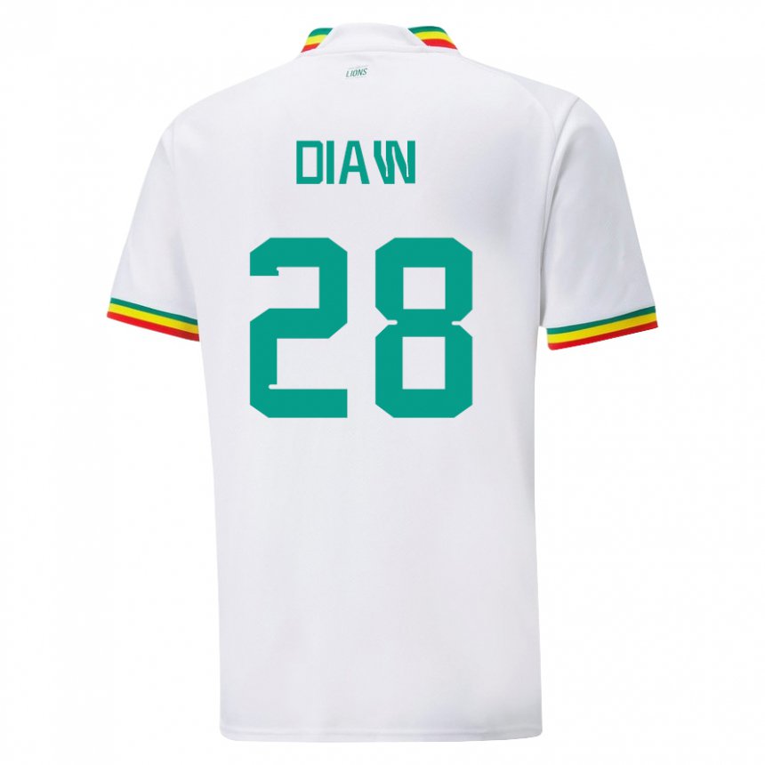 Niño Camiseta Senegal Mory Diaw #28 Blanco 1ª Equipación 22-24 La Camisa Chile