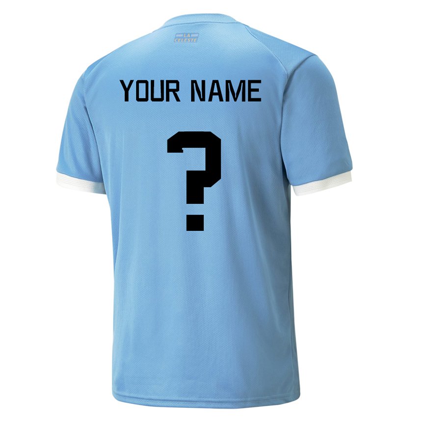 Niño Camiseta Uruguay Su Nombre #0 Azul 1ª Equipación 22-24 La Camisa Chile