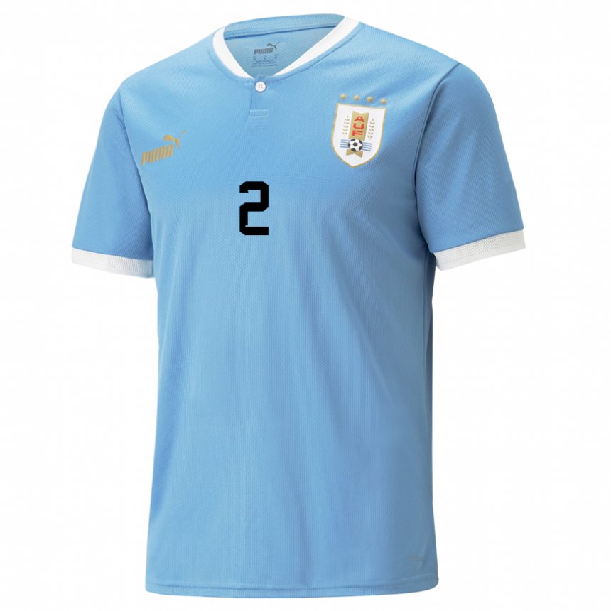 Niño Camiseta Uruguay Agustin Rogel #2 Azul 1ª Equipación 22-24 La Camisa Chile