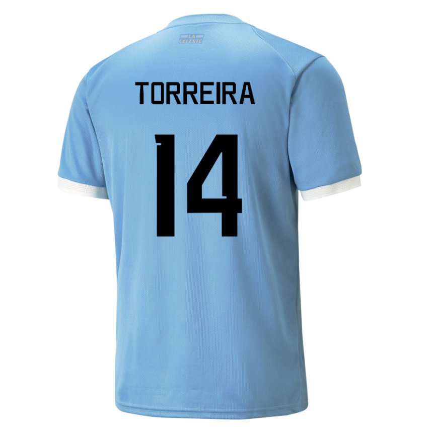 Niño Camiseta Uruguay Lucas Torreira #14 Azul 1ª Equipación 22-24 La Camisa Chile