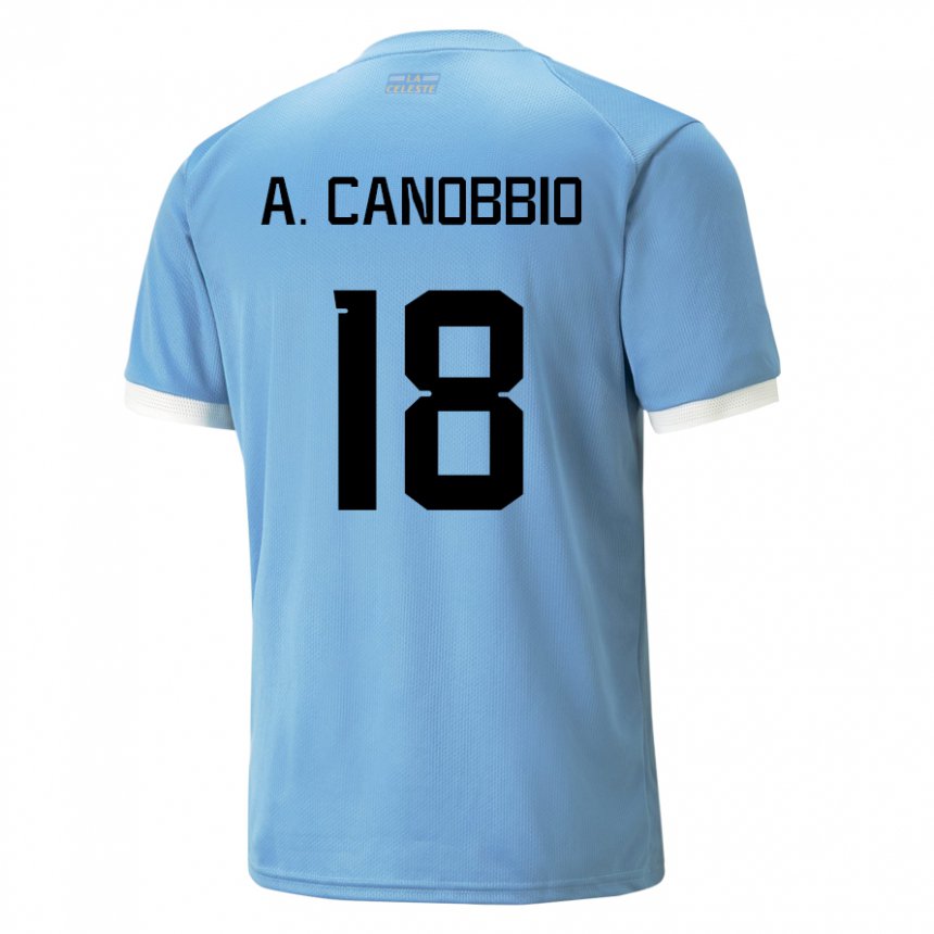 Niño Camiseta Uruguay Agustin Canobbio #18 Azul 1ª Equipación 22-24 La Camisa Chile