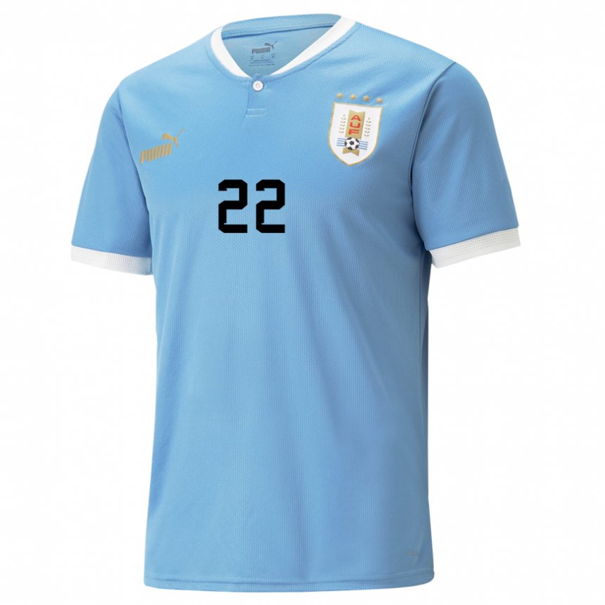 Niño Camiseta Uruguay Martin Caceres #22 Azul 1ª Equipación 22-24 La Camisa Chile