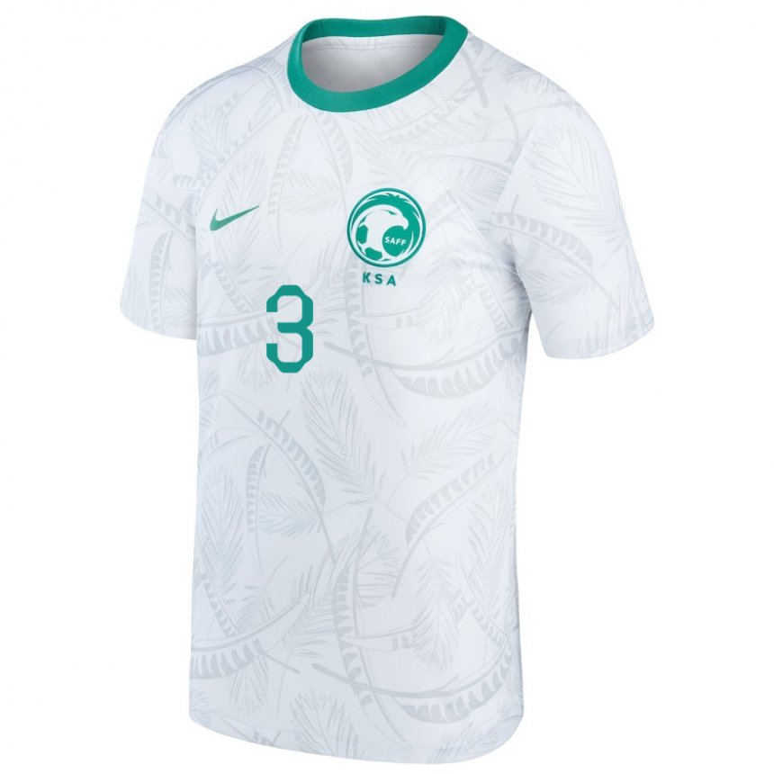 Niño Camiseta Arabia Saudita Abdullah Madu #3 Blanco 1ª Equipación 22-24 La Camisa Chile