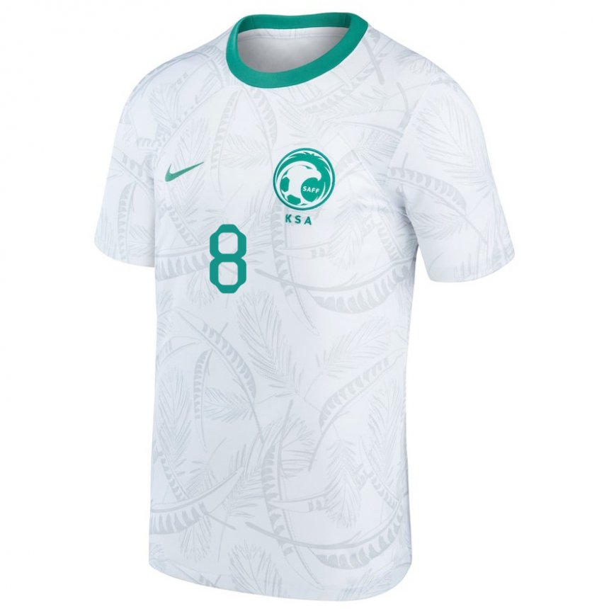 Niño Camiseta Arabia Saudita Ahmed Bamasud #8 Blanco 1ª Equipación 22-24 La Camisa Chile