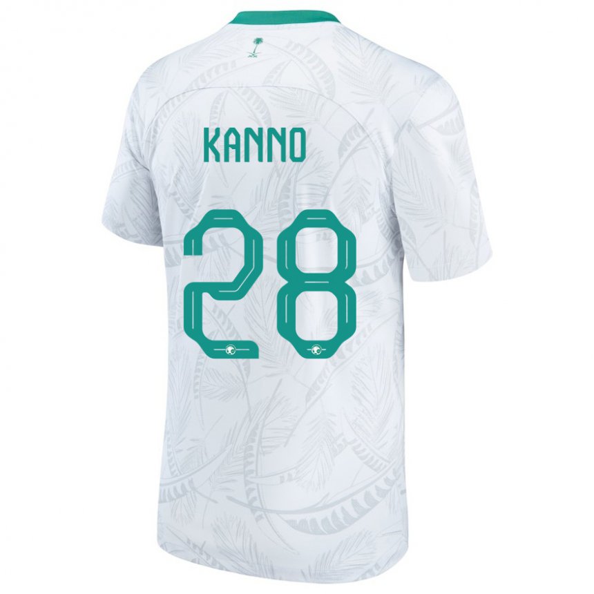 Niño Camiseta Arabia Saudita Mohamed Kanno #28 Blanco 1ª Equipación 22-24 La Camisa Chile