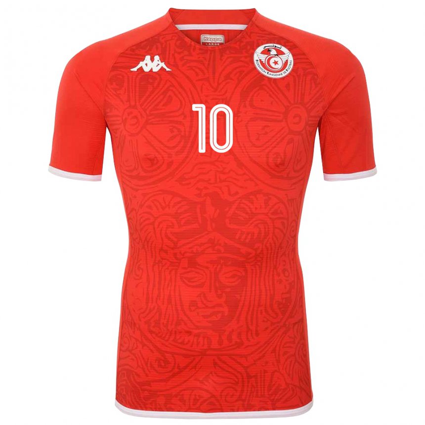 Niño Camiseta Túnez Wahbi Khazri #10 Rojo 1ª Equipación 22-24 La Camisa Chile