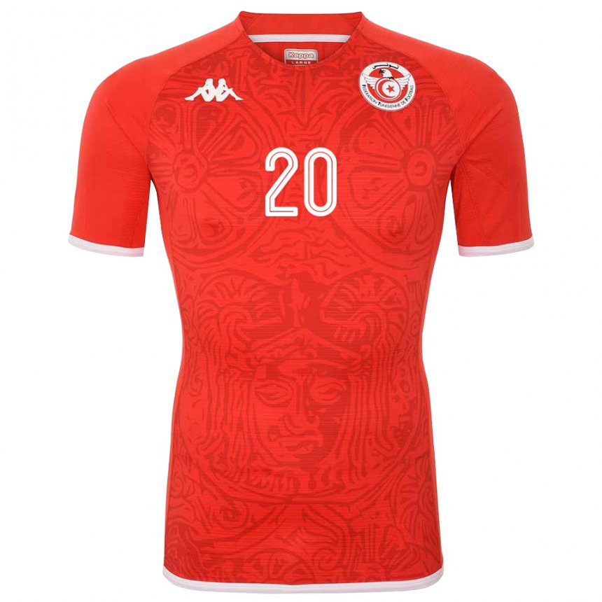 Niño Camiseta Túnez Mohamed Drager #20 Rojo 1ª Equipación 22-24 La Camisa Chile