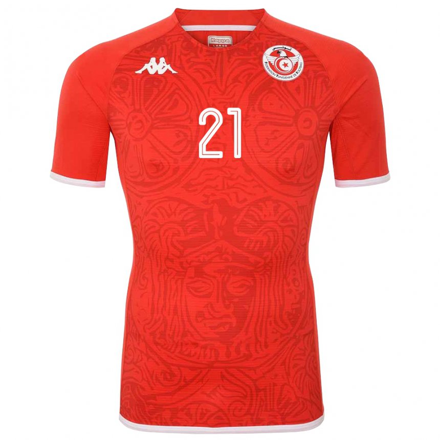 Niño Camiseta Túnez Hamza Mathlouthi #21 Rojo 1ª Equipación 22-24 La Camisa Chile