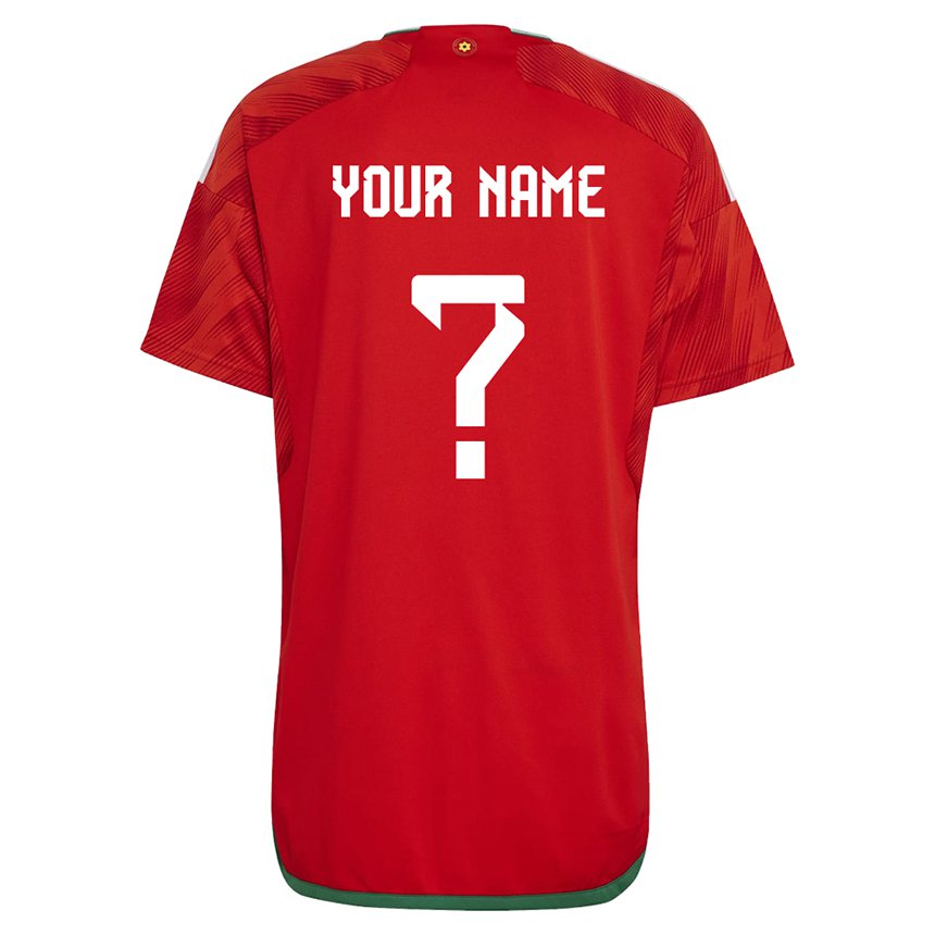 Niño Camiseta Gales Su Nombre #0 Rojo 1ª Equipación 22-24 La Camisa Chile