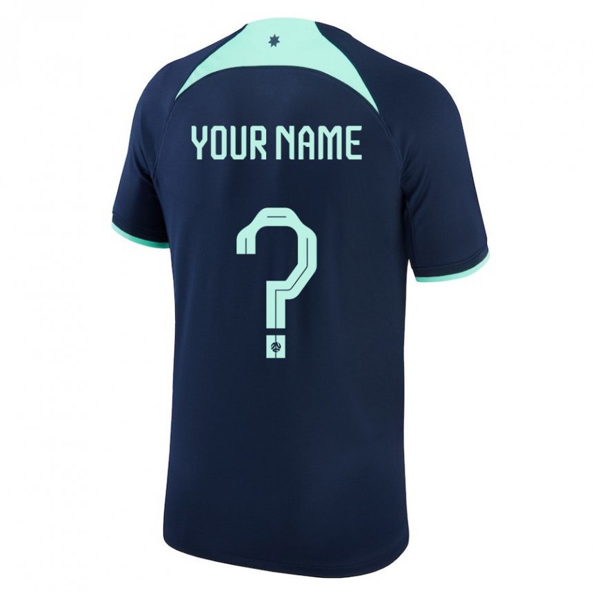 Niño Camiseta Australia Su Nombre #0 Azul Oscuro 2ª Equipación 22-24 La Camisa Chile