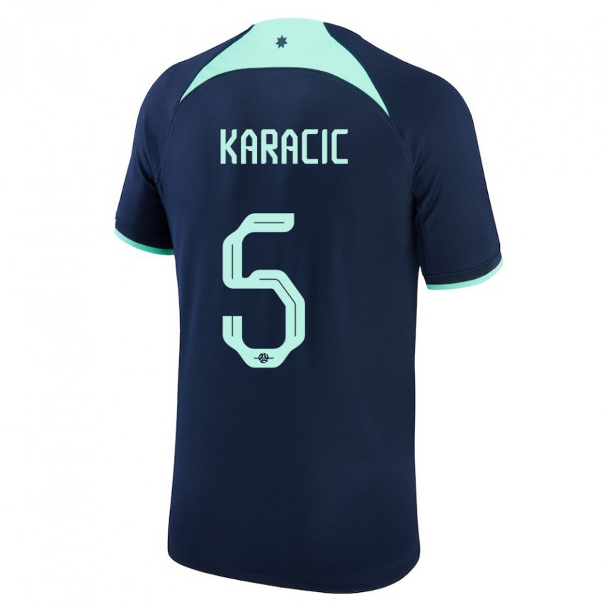 Niño Camiseta Australia Fran Karacic #5 Azul Oscuro 2ª Equipación 22-24 La Camisa Chile