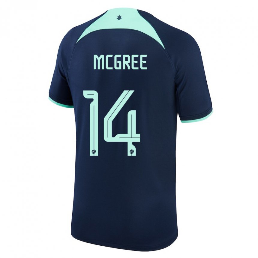 Niño Camiseta Australia Riley Mcgree #14 Azul Oscuro 2ª Equipación 22-24 La Camisa Chile