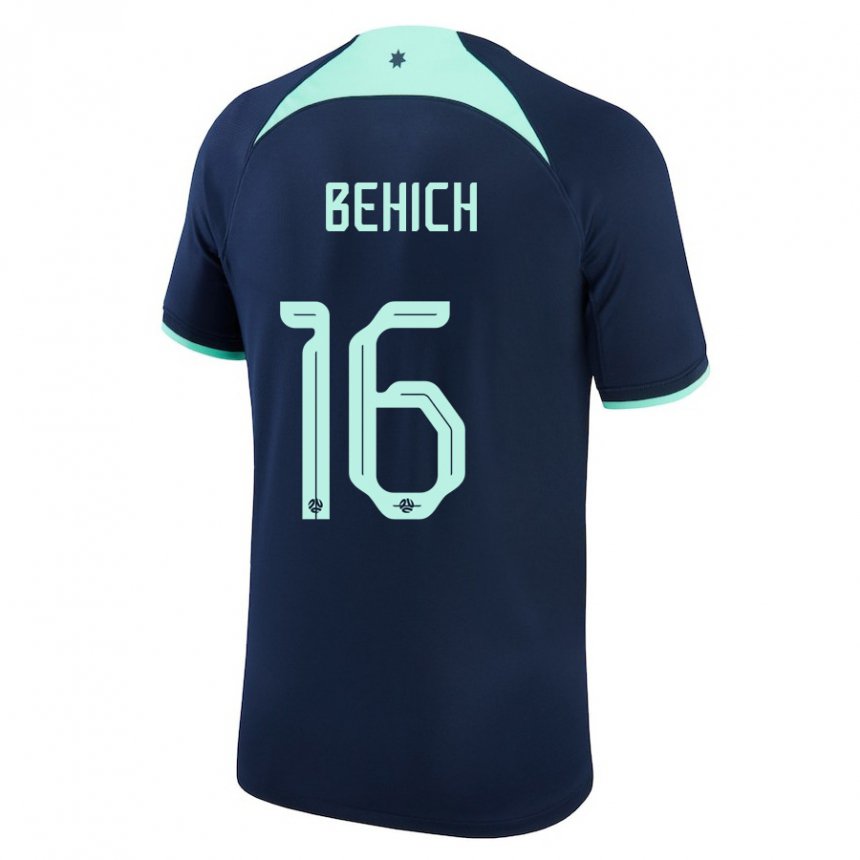 Niño Camiseta Australia Aziz Behich #16 Azul Oscuro 2ª Equipación 22-24 La Camisa Chile