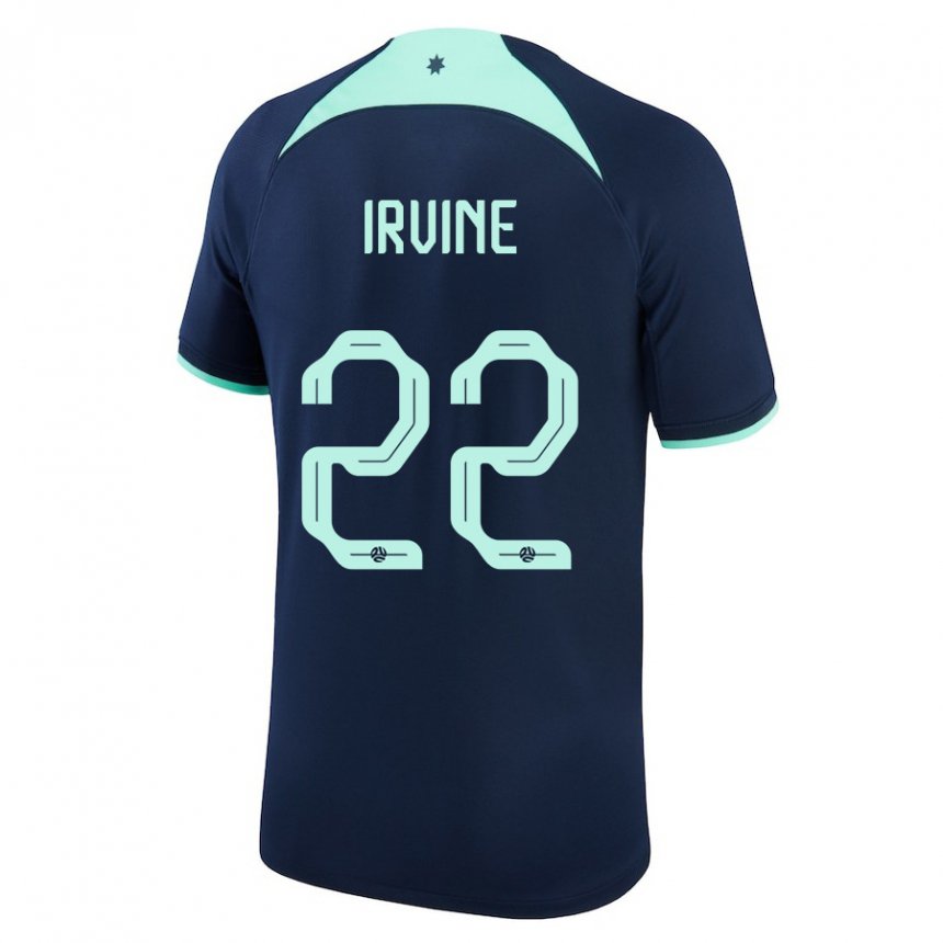 Niño Camiseta Australia Jackson Irvine #22 Azul Oscuro 2ª Equipación 22-24 La Camisa Chile