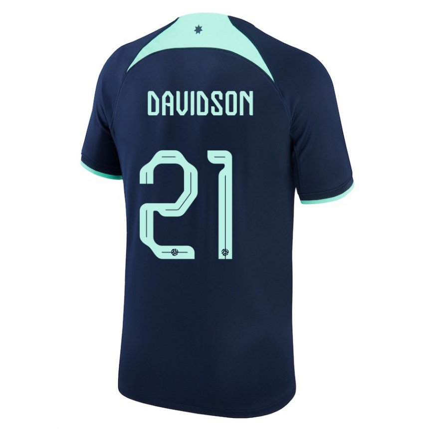 Niño Camiseta Australia Jason Davidson #21 Azul Oscuro 2ª Equipación 22-24 La Camisa Chile