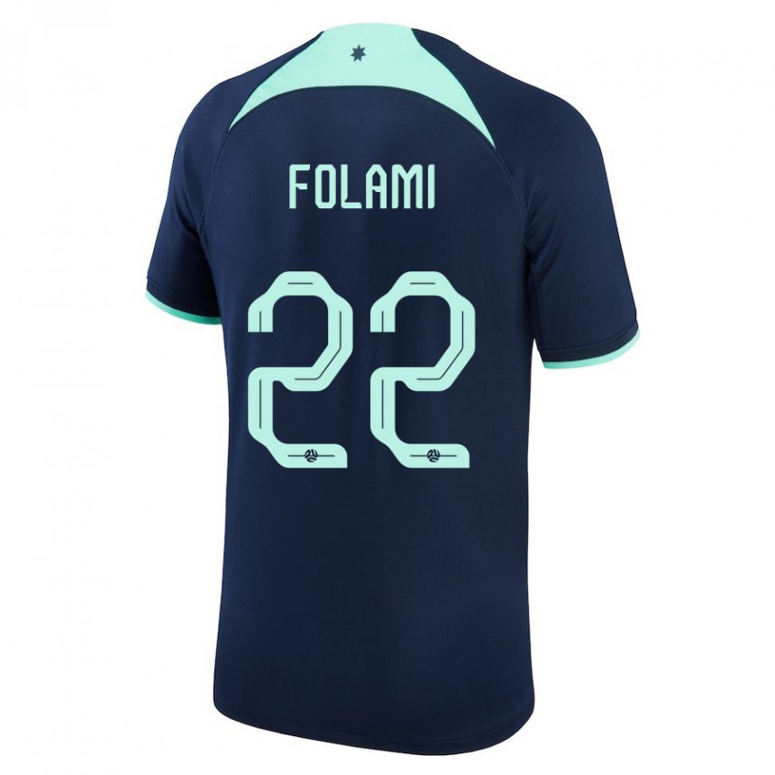 Niño Camiseta Australia Ben Folami #22 Azul Oscuro 2ª Equipación 22-24 La Camisa Chile