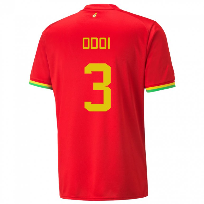 Niño Camiseta Ghana Denis Odoi #3 Rojo 2ª Equipación 22-24 La Camisa Chile