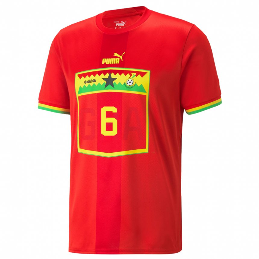 Niño Camiseta Ghana Elisha Owusu #6 Rojo 2ª Equipación 22-24 La Camisa Chile