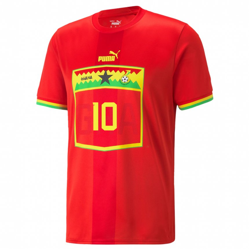 Niño Camiseta Ghana Andre Ayew #10 Rojo 2ª Equipación 22-24 La Camisa Chile