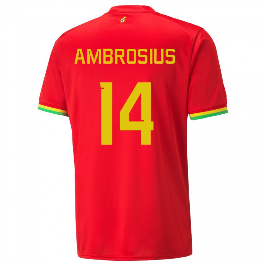 Niño Camiseta Ghana Stephan Ambrosius #14 Rojo 2ª Equipación 22-24 La Camisa Chile