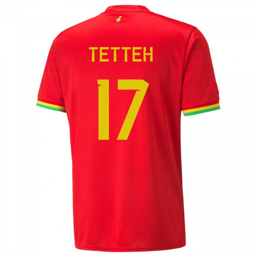 Niño Camiseta Ghana Benjamin Tetteh #17 Rojo 2ª Equipación 22-24 La Camisa Chile