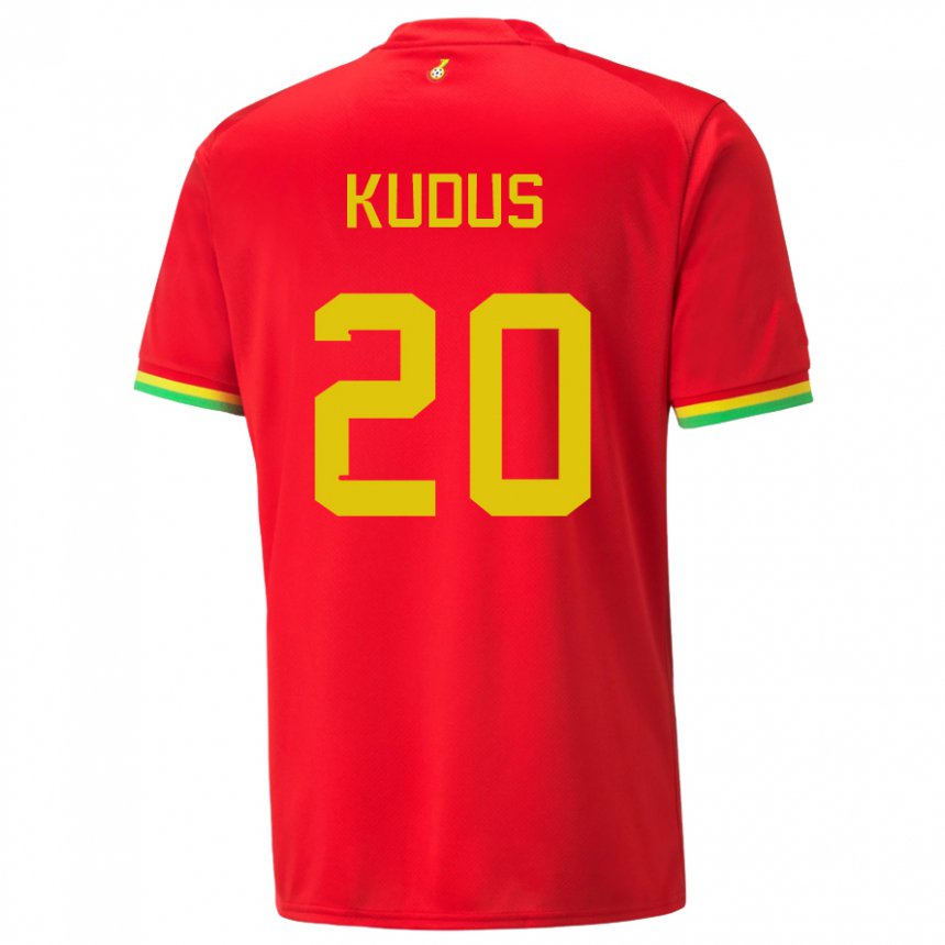 Niño Camiseta Ghana Mohammed Kudus #20 Rojo 2ª Equipación 22-24 La Camisa Chile