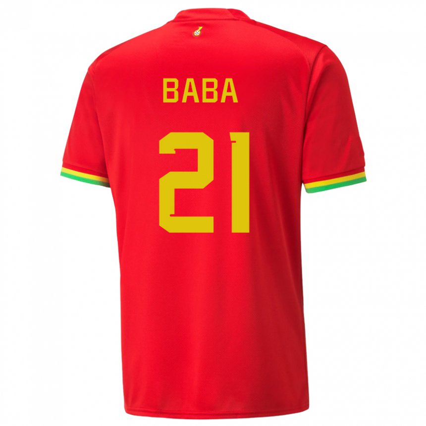 Niño Camiseta Ghana Iddrisu Baba #21 Rojo 2ª Equipación 22-24 La Camisa Chile