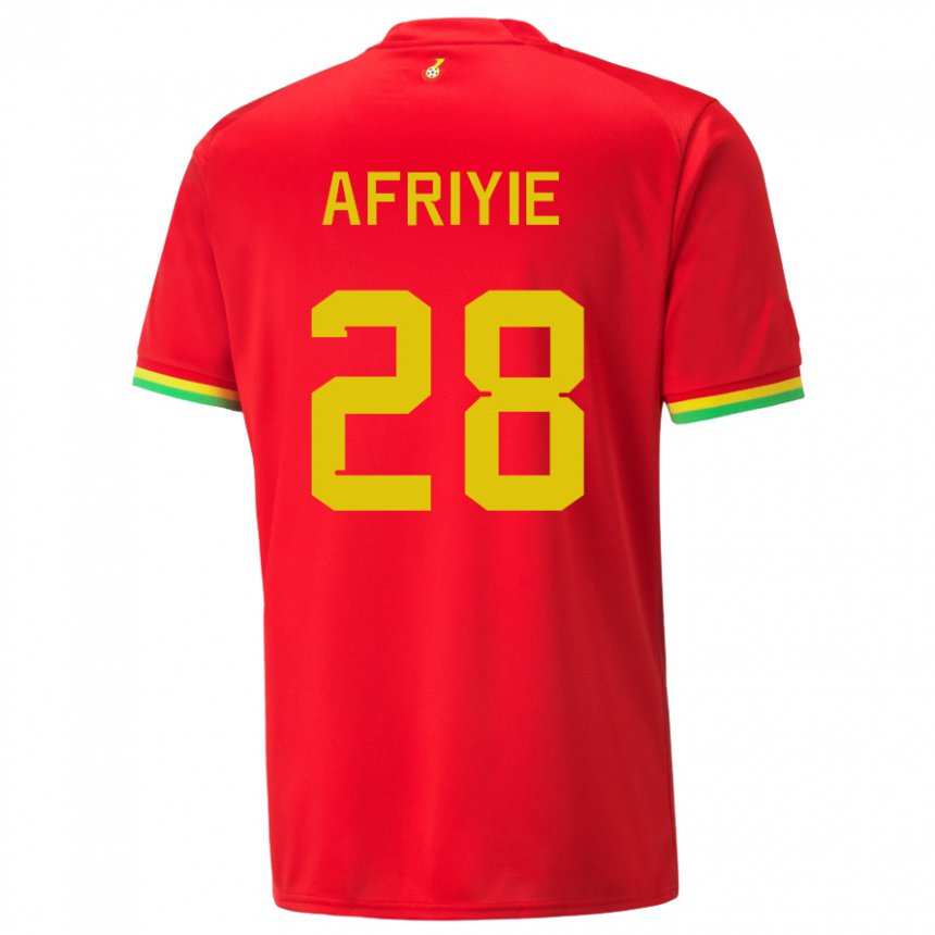 Niño Camiseta Ghana Daniel Afriyie #28 Rojo 2ª Equipación 22-24 La Camisa Chile