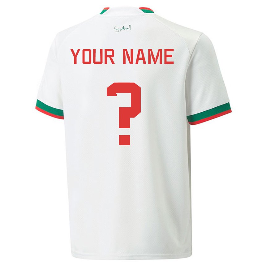 Niño Camiseta Marruecos Su Nombre #0 Blanco 2ª Equipación 22-24 La Camisa Chile
