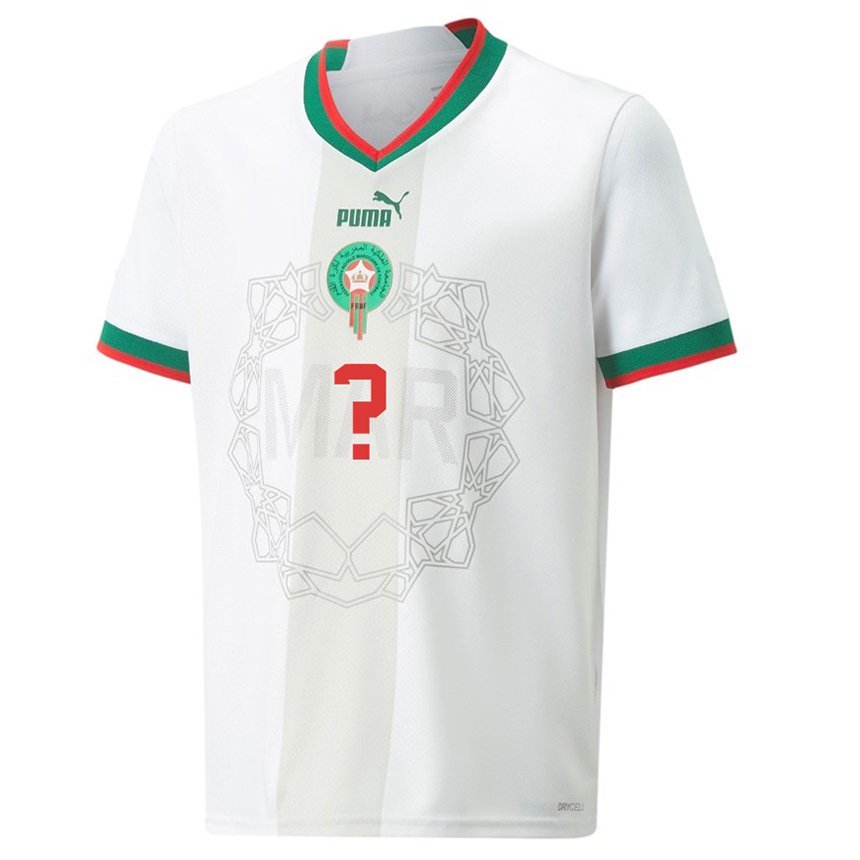 Niño Camiseta Marruecos Su Nombre #0 Blanco 2ª Equipación 22-24 La Camisa Chile