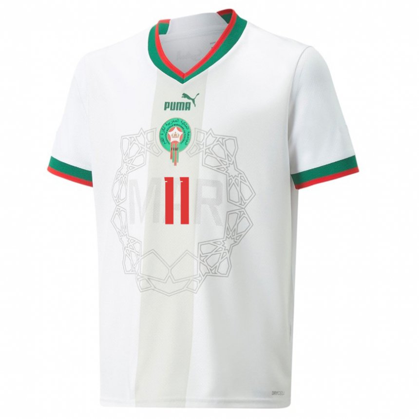 Niño Camiseta Marruecos Abdelhamid Sabiri #11 Blanco 2ª Equipación 22-24 La Camisa Chile