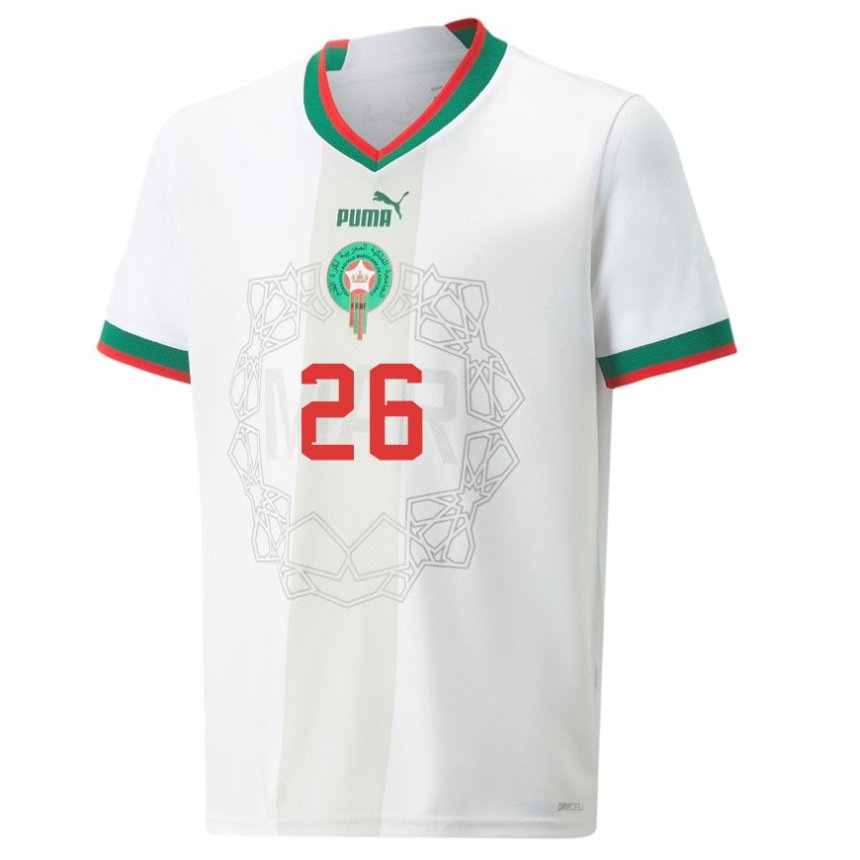 Niño Camiseta Marruecos Yahia Attiat-allah #26 Blanco 2ª Equipación 22-24 La Camisa Chile