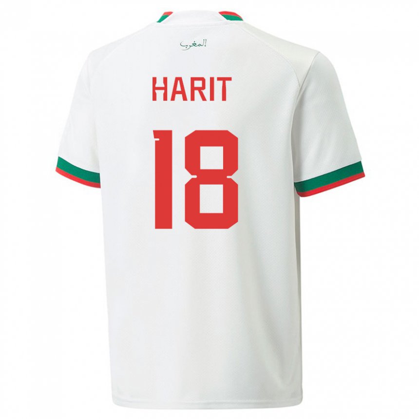 Niño Camiseta Marruecos Amine Harit #18 Blanco 2ª Equipación 22-24 La Camisa Chile