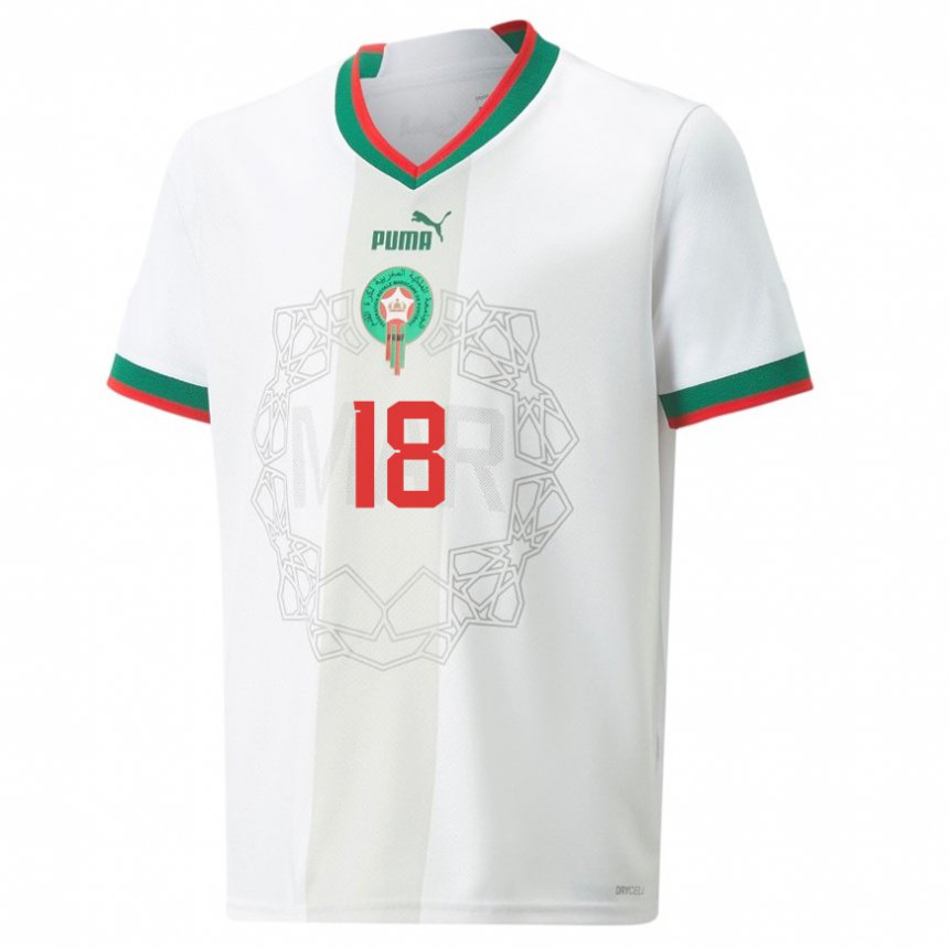 Niño Camiseta Marruecos Amine Harit #18 Blanco 2ª Equipación 22-24 La Camisa Chile