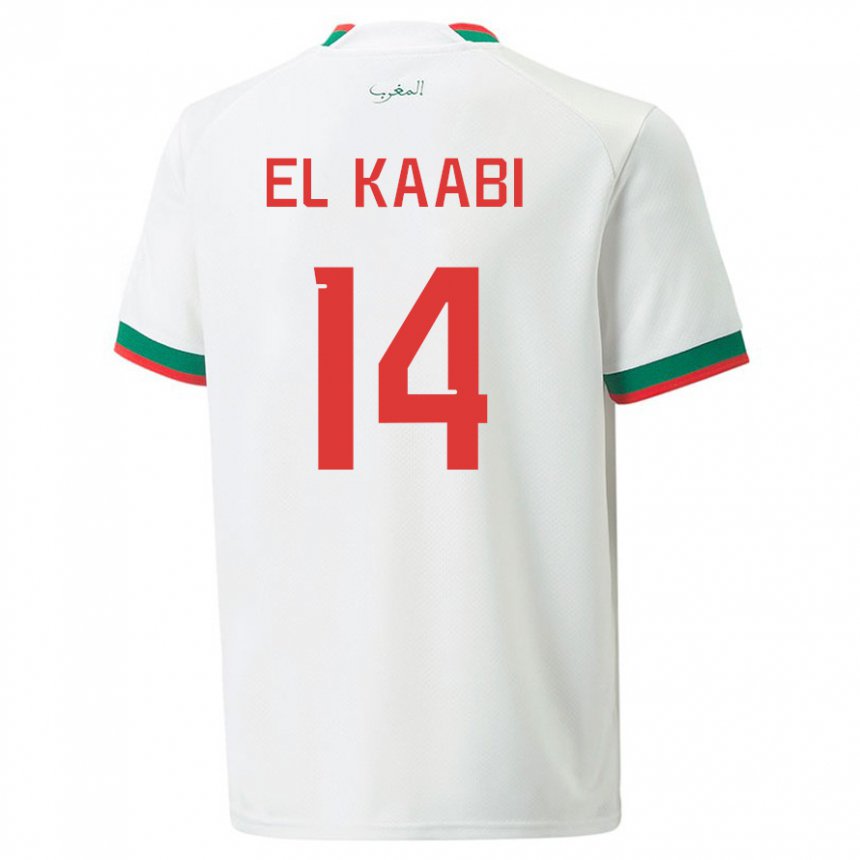 Niño Camiseta Marruecos Ayoub El Kaabi #14 Blanco 2ª Equipación 22-24 La Camisa Chile