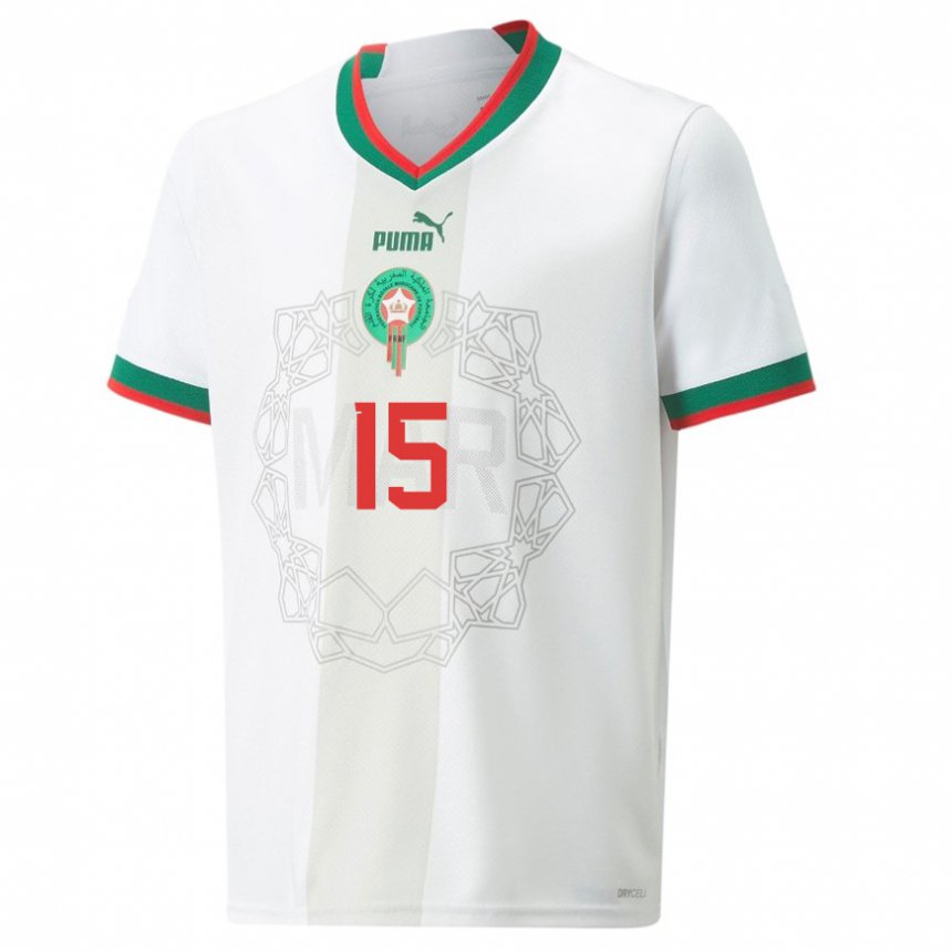 Niño Camiseta Marruecos Selim Amallah #15 Blanco 2ª Equipación 22-24 La Camisa Chile