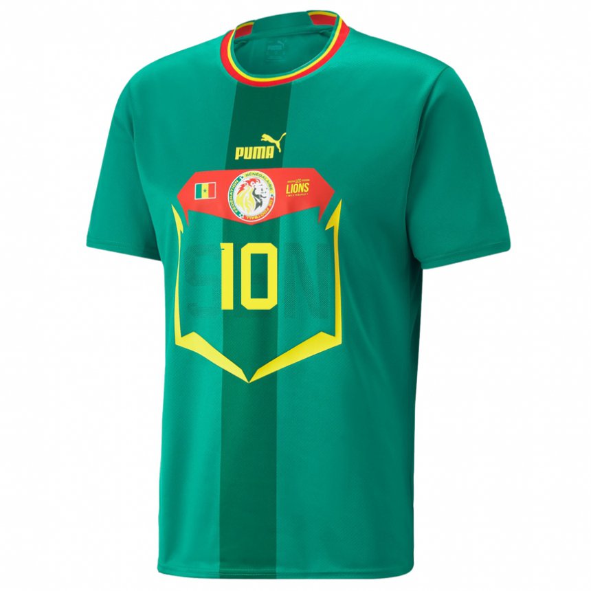 Niño Camiseta Senegal Sadio Mane #10 Verde 2ª Equipación 22-24 La Camisa Chile